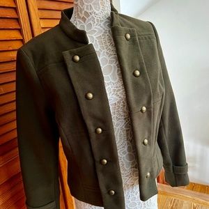 Lord & Taylor Stylish Women's Olive Green Officer's Blazer Jacket, Size 12